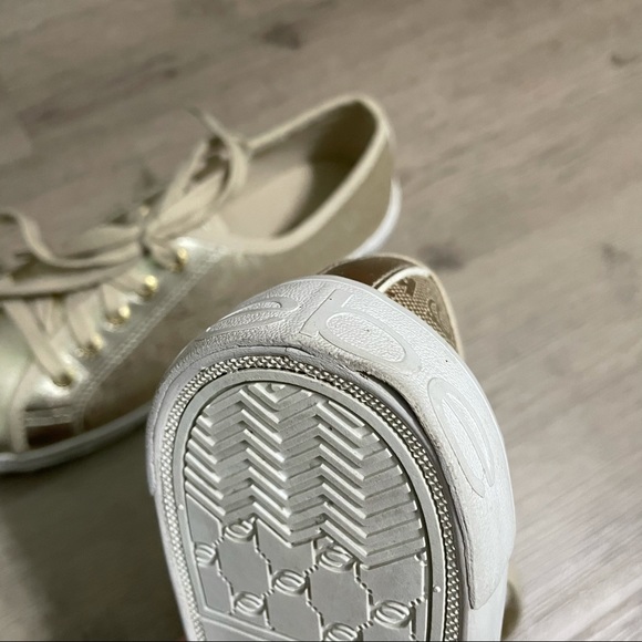 Bebe Dane Sport Lace Up Sneaker Gold 9 - Picture 7 of 9